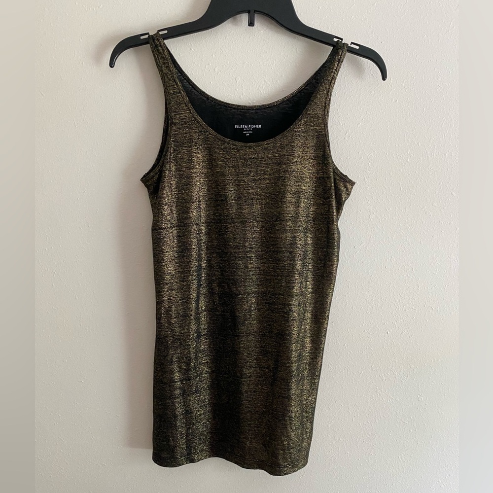 Eileen Fisher Metallic Gold Tank Top